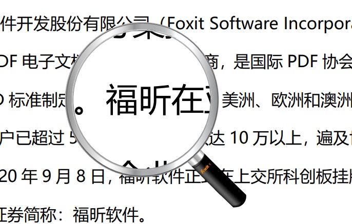 PDF的放大镜功能