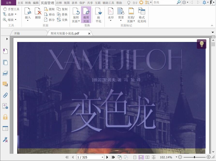 使用PDF编辑器裁剪PDF页面
