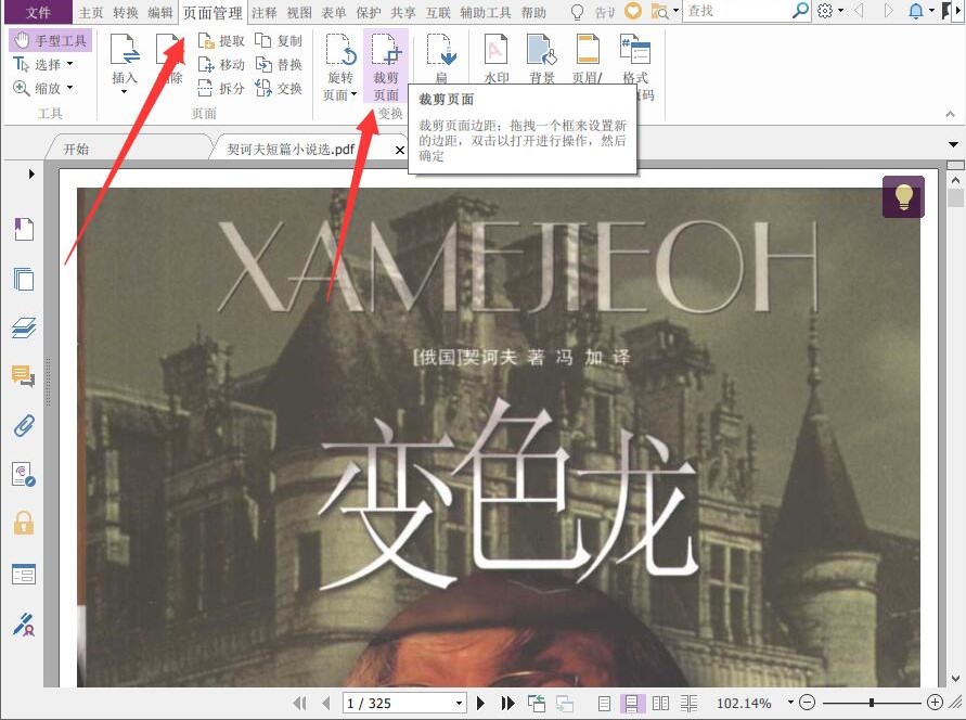 使用PDF编辑器裁剪PDF页面