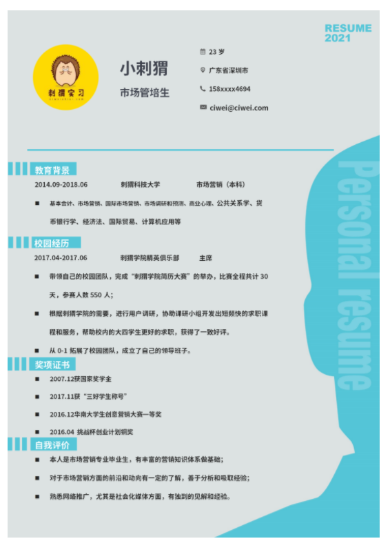 云模版让你如何在简历中突出优势